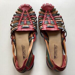 Multicolor Leather Huarache Sandals Size 7M
